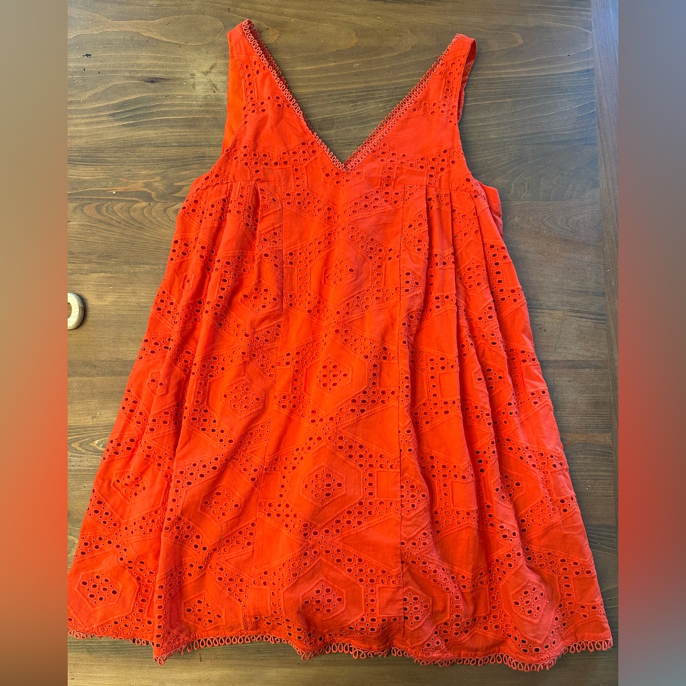 Maeve Red Eyelet Trim Dress